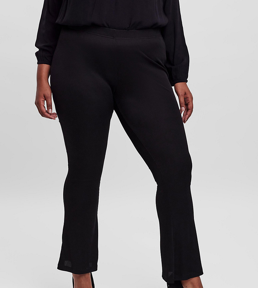 Plus-size trousers by Vero Moda Waist-down dressing High rise Elasticated waist Flared slim fit