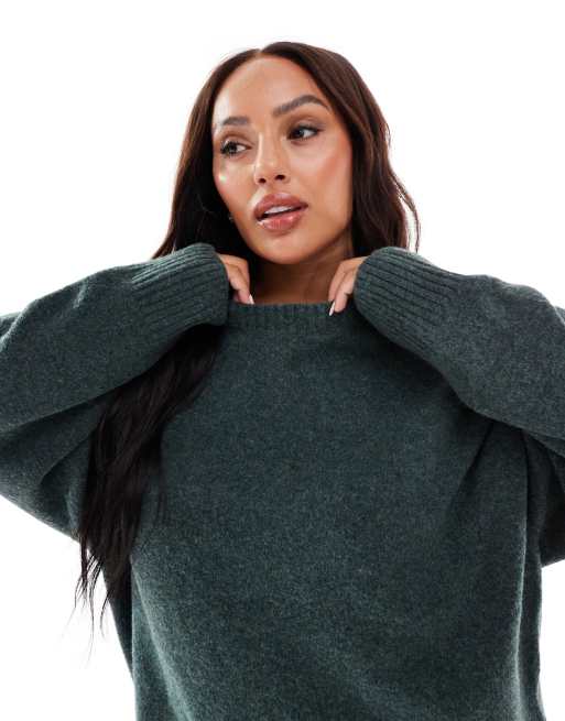 Vero Moda Curve – Grön, mjuk tröja i oversize med rund halsringning, 4 av 4