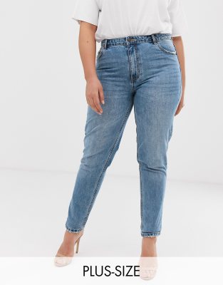 acid wash high waisted mom jeans