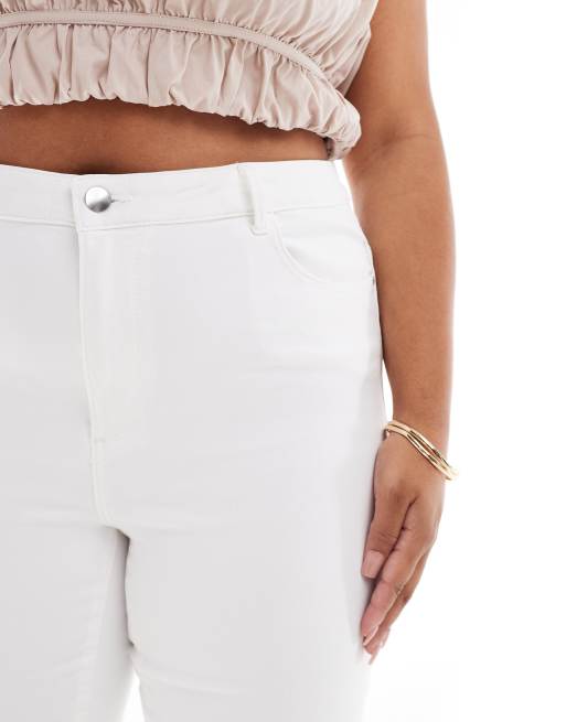 Vero Moda Curve high waisted skinny jeans in white, 3 of 5