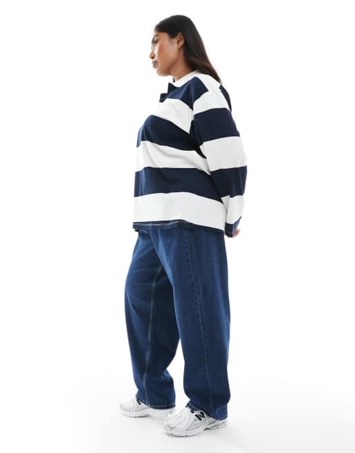 Vero Moda Curve - Jean ample - Bleu foncé, 3 de 5