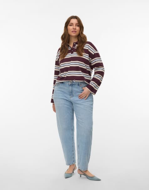 Vero Moda Curve - Jean mom - Denim bleu clair - view 1