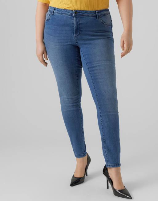 Vero Moda Curve - Jeans slim blu medio, 2 di 4