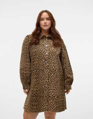 Vero Moda Curve - Jeanskleid in Cremeweiß