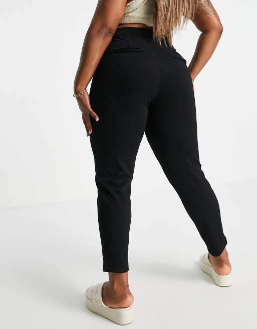 Vero Moda Curve jersey cigarette pants in black