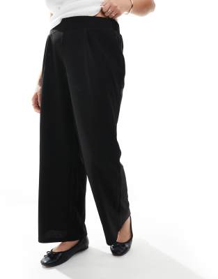 Vero Moda Curve Jersey Crepe Cropped Pants In Black