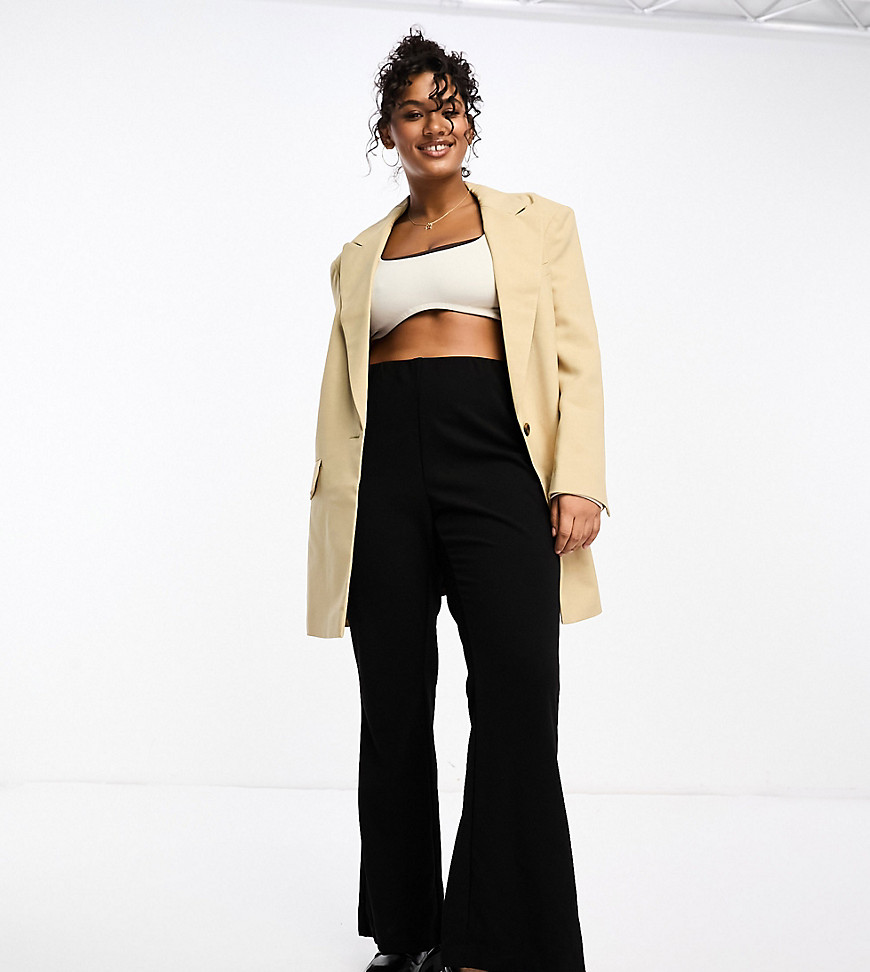 jersey flare pants in black