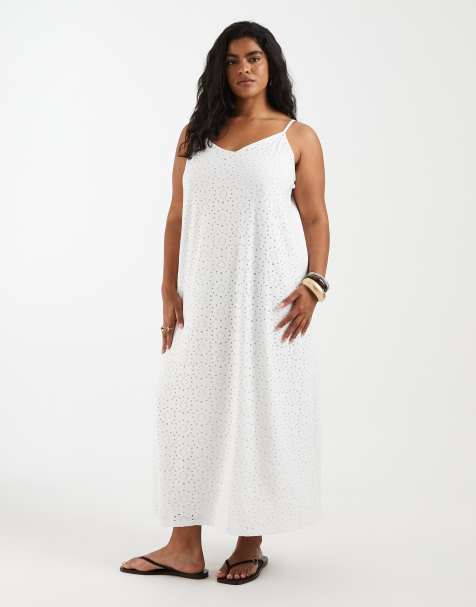 womens holiday dress sale Elegant Plus Size White Lace Dress for All Seasons main image 0
