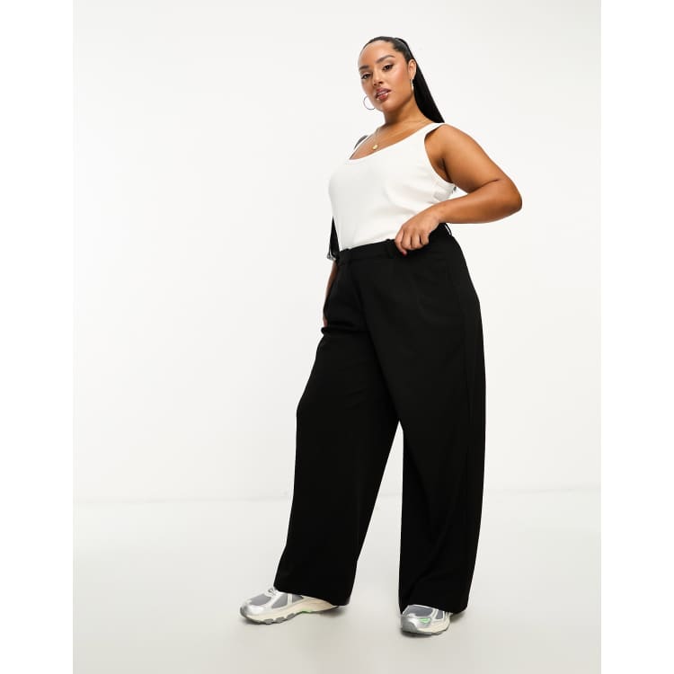 Plus Basic Jersey Wide Leg Trousers