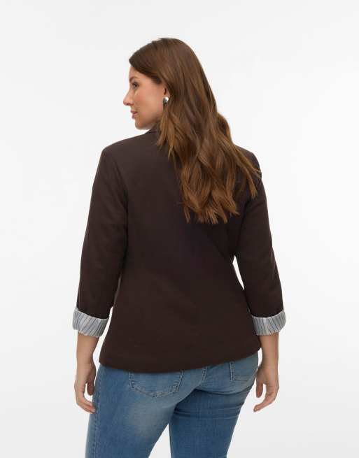 Vero Moda Curve kavaj i chokladbrun, 2 av 5