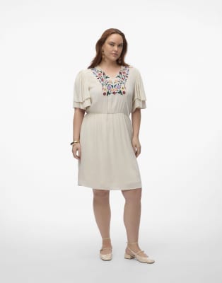 Vero Moda Curve - Kleid in Birkenweiß-Neutral