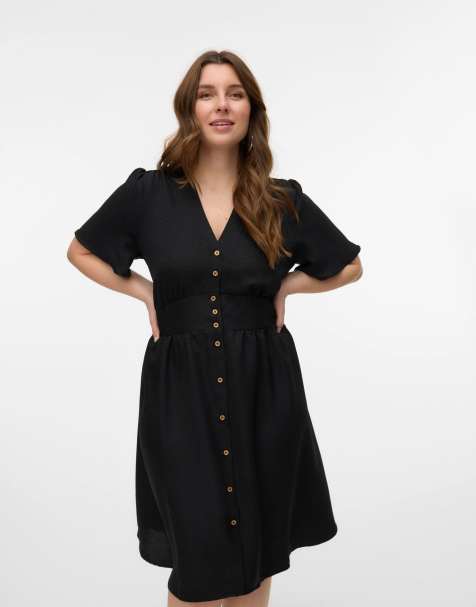 Vero Moda Curve – Kleid in Schwarz - view 1