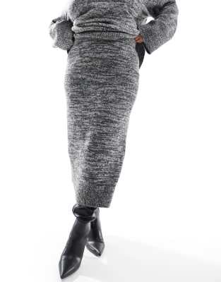 Vero Moda Curve Knitted Midi Skirt In Black