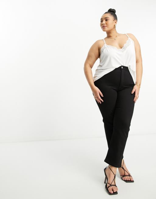 Vero Moda Curve lace detail cami top in white, 4 of 4