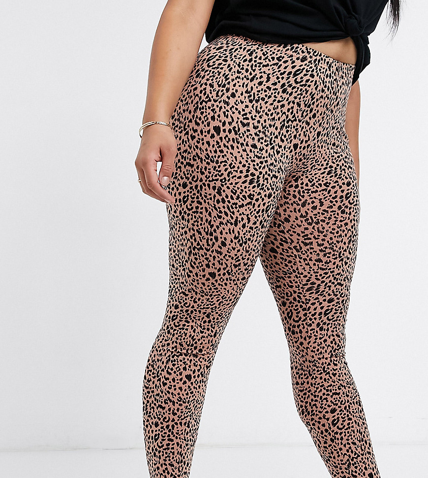 Vero Moda Curve leggings in leopard print-Multi