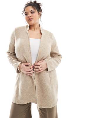 Vero Moda Curve - Leichter Mantel zum Überwerfen in Steinbeige-Neutral