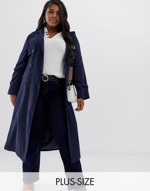 Plus size hotsell navy trench coat