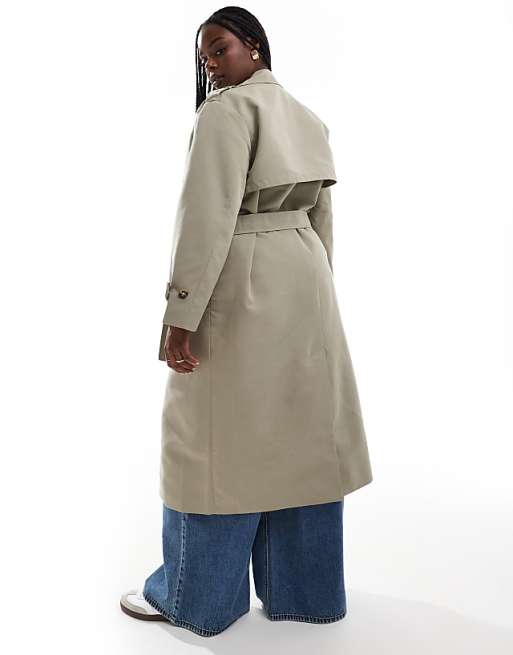 Vero Moda Curve longline belted trench coat in stone | ASOS Vero Moda Curve longline belted trench coat in stone | ASOS