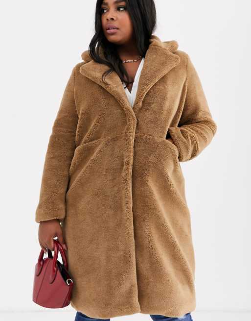 Camel longline 2024 teddy coat