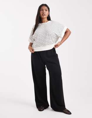 Vero Moda Curve Vero Moda Curve loose pull on trousers in black