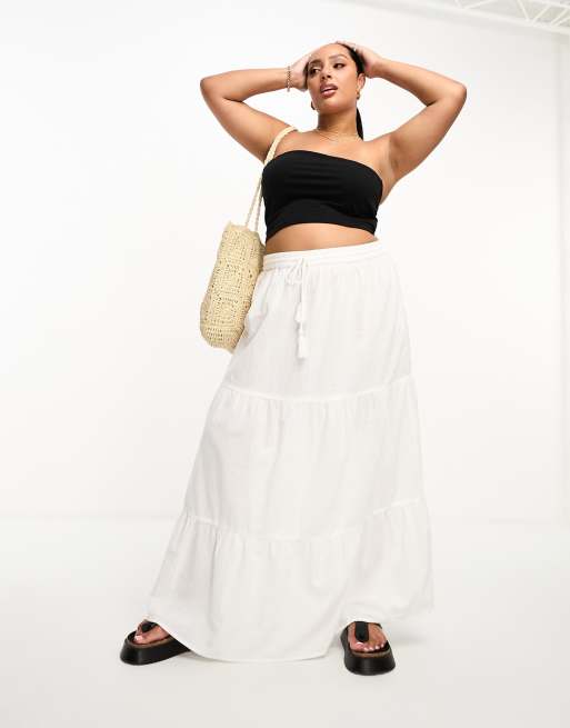 Vero Moda maxi skirt with tie in white ASOS