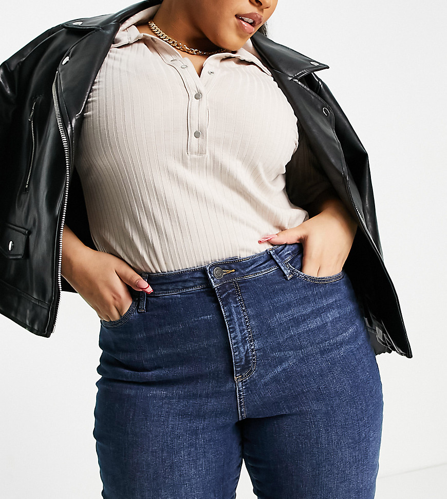 Vero Moda Curve – Mellanblå skinny jeans