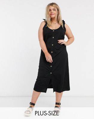 black curve midi dress