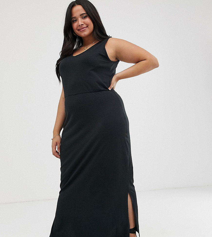 Vero Moda - Curve - Midi-jurk van jersey-Zwart