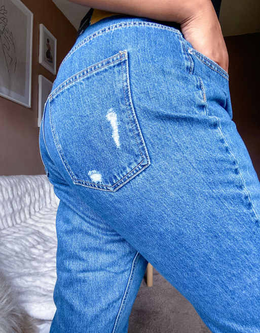 Vero Moda Curve - Mom-jeans i medium blå, 3 af 4