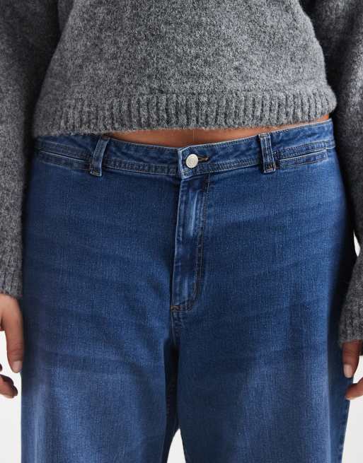 Vero Moda Curve - Mørkeblå jeans med lige ben og stretch, 5 af 5