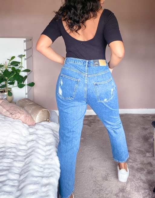 Vero Moda Curve – Niebieskie jeansy mom, 2 z 4