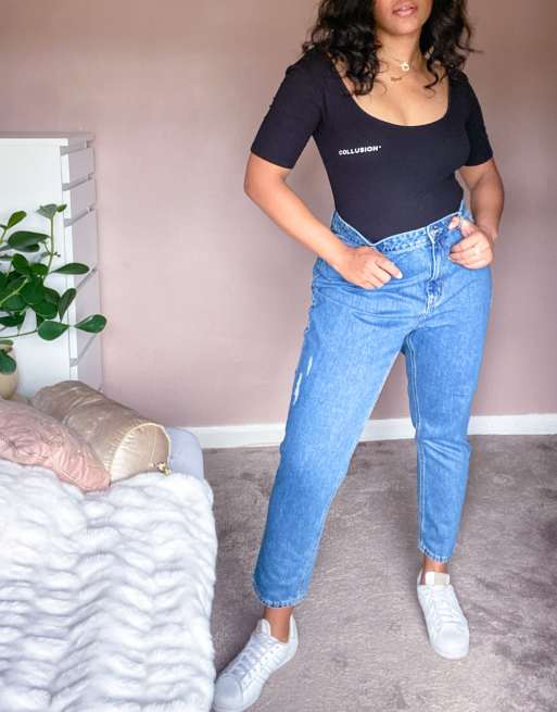 Vero Moda Curve – Niebieskie jeansy mom, 4 z 4