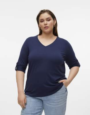 Vero Moda Curve - Oberteil in Marineblau