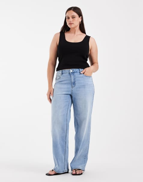 Vero Moda Curve – Olivia – Jasnoniebieskie jeansy z szerokimi nogawkami - view 1
