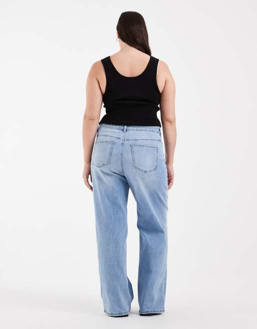 Vero Moda Curve – Olivia – Jasnoniebieskie jeansy z szerokimi nogawkami, 3 z 5