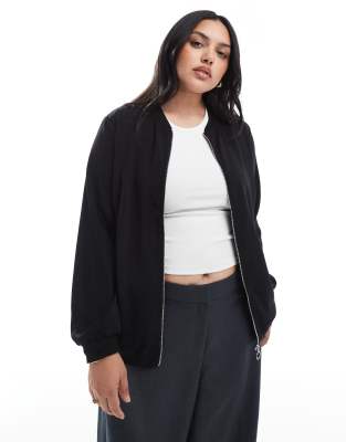Vero Moda Curve - Oversize-Bomberjacke in Schwarz