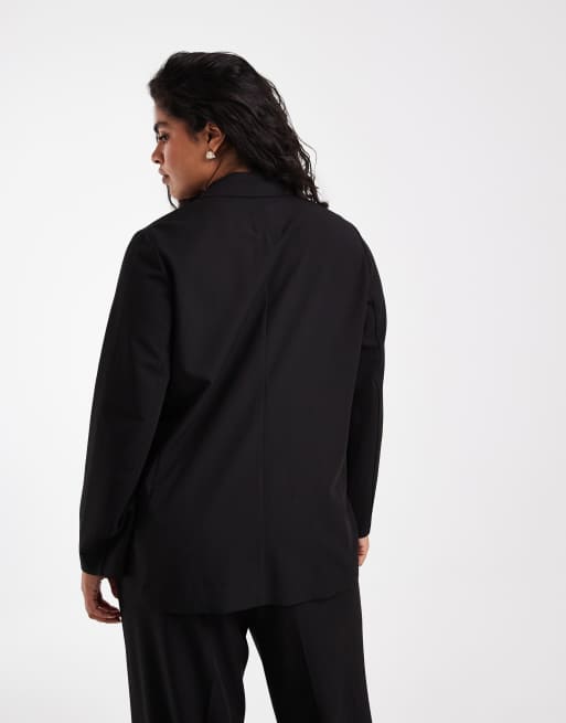 Vero Moda Curve oversize dopasowana marynarka w czerni, część zestawu, 4 z 4