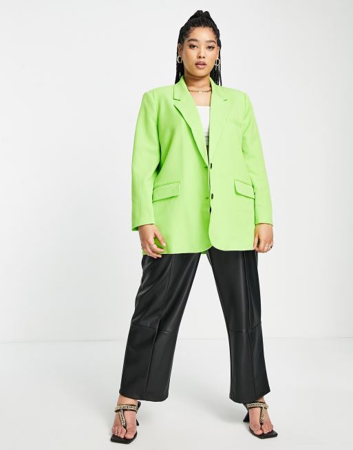 Vero Moda Curve oversized blazer in green, 4 of 4