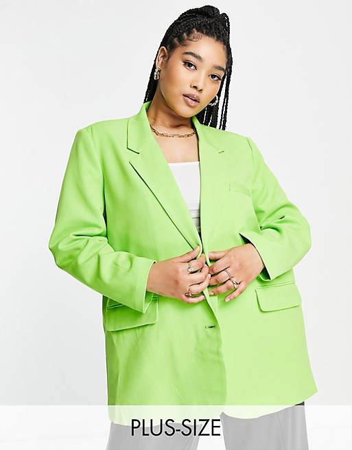Vero Moda Curve - Oversized blazer in groen