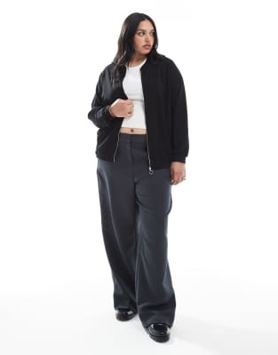 Vero Moda Curve Oversized Bomber Jacket In Black