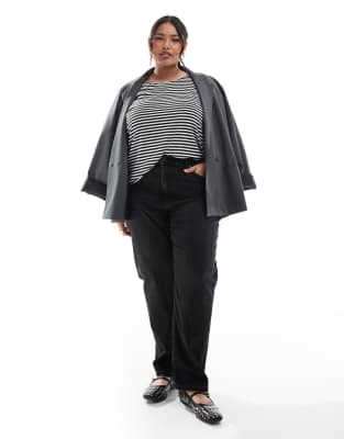 Vero Moda Curve Oversized T-shirt In Black
