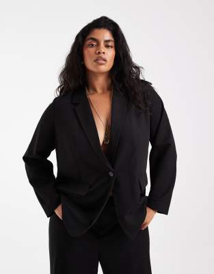 Vero Moda Curve Oversized Tailored Blazer Co-ord In Black