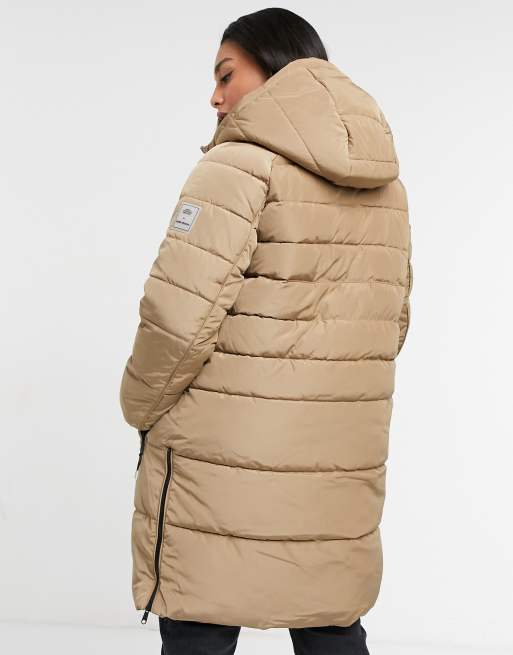 Lijkenhuis Vader fage dood gaan Vero Moda Curve padded longline coat in beige | ASOS