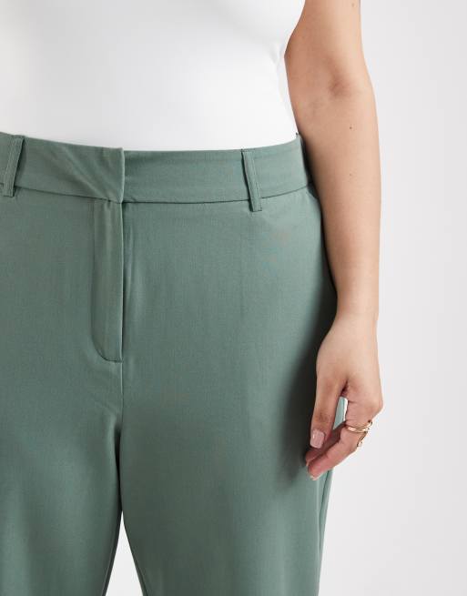 Vero Moda Curve - Pantalon d'ensemble élégant coupe droite - Vert, 4 de 5