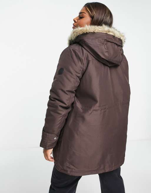 Vero Curve coat in brown | ASOS