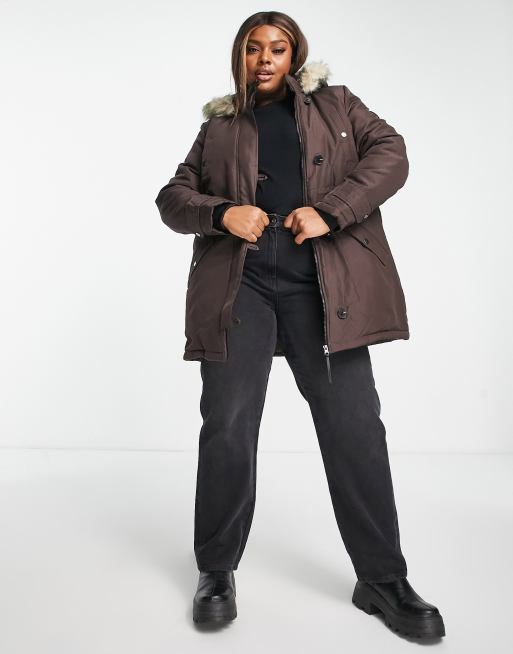 Vero Moda Curve - Parkajas in bruin