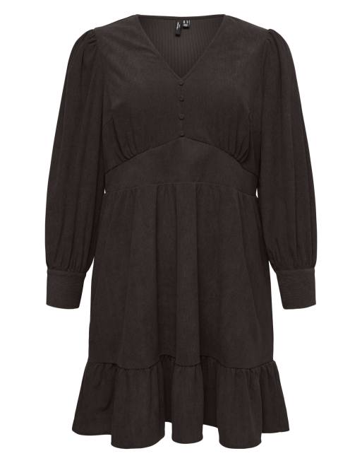 Vero Moda Curve Peplum-kjole i chocolate torte, 5 af 5
