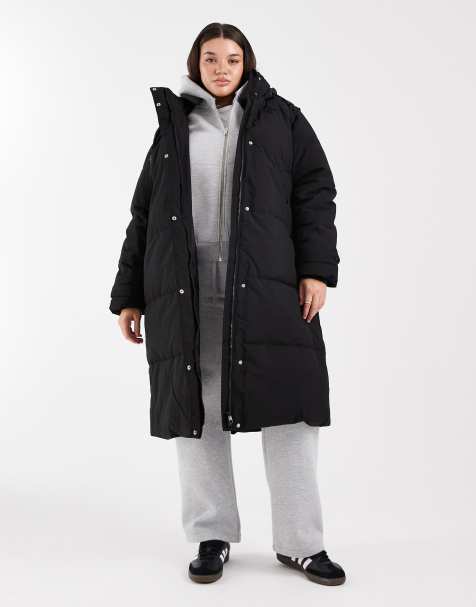 Vero Moda Curve - Piumino taglio lungo nero 2 in 1 con maniche rimovibili - view 1