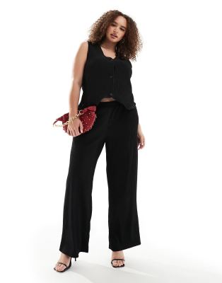 Vero Moda Curve - Plissee-Hose in Schwarz mit weitem Schnitt, Kombiteil