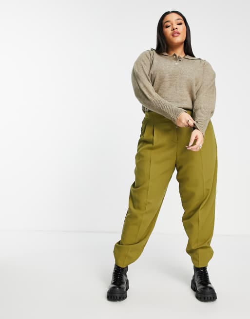 Vero Moda Curve - Pull à poignets fantaisie - Marron clair, 4 de 4